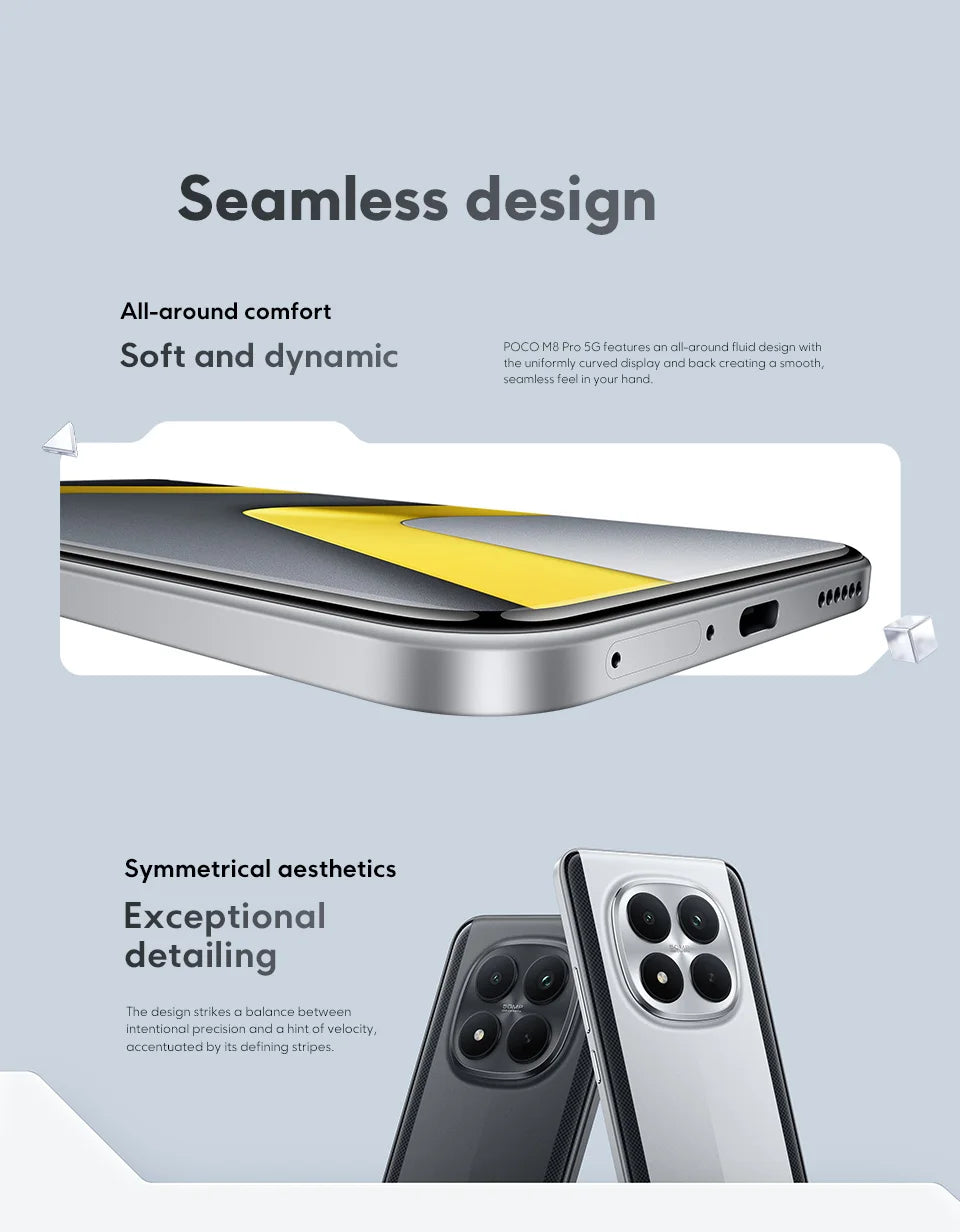 【World Premiere】POCO M8 Pro 5G Smartphone Global Version Snapdragon® 7s Gen 4 Octa core 6500mAh battery 100W HyperCharge  6.83" CrystalRes 1.5K AMOLED display 50MP Camera NFC - Limetastore