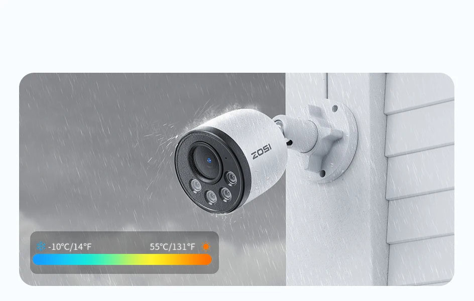 ZOSI 4K PoE NVR Security Camera System 8MP Weatherproof Wired PoE Cameras H.265+ 4K/8MP 8CH CCTV NVR for Home 24/7 Surveillance
