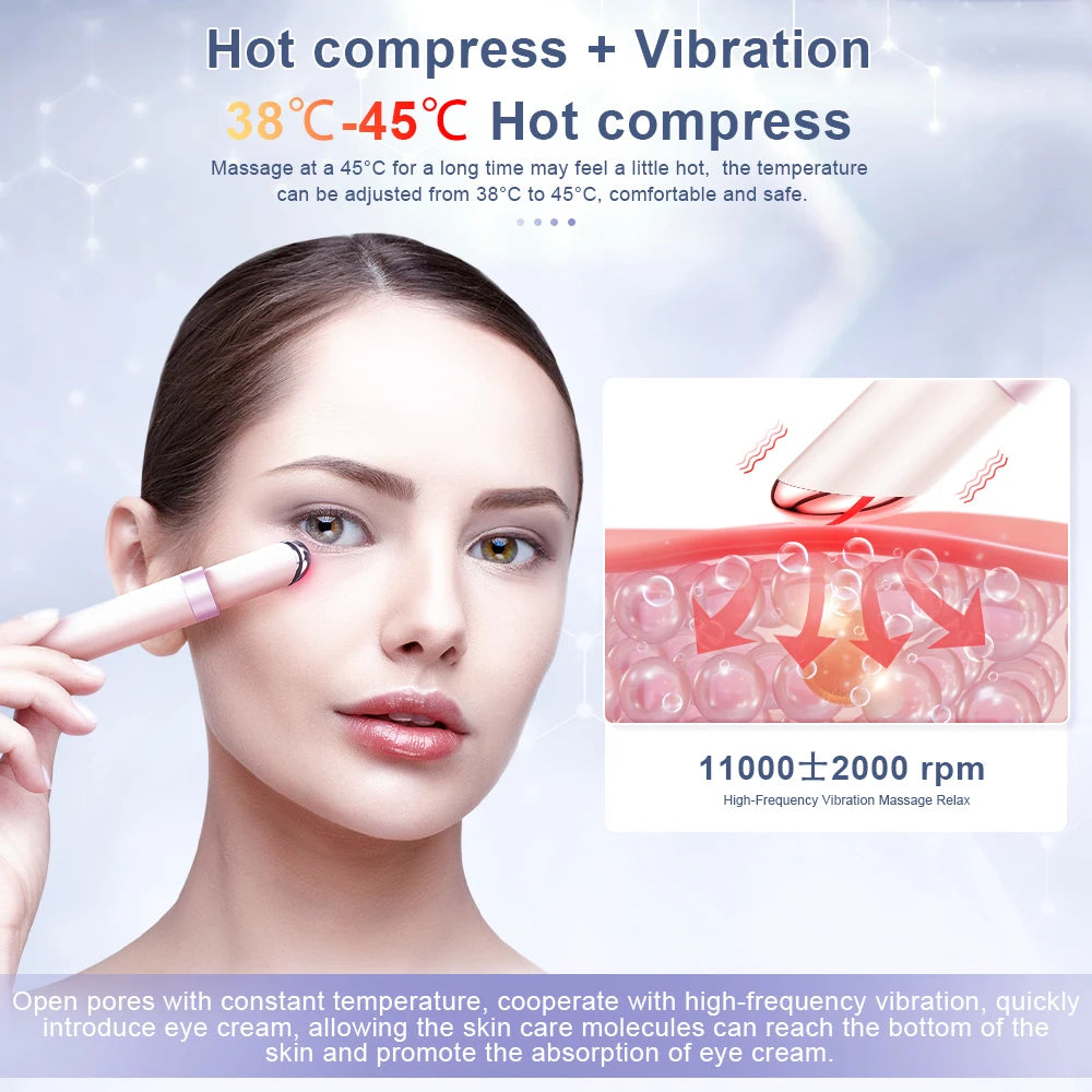 ANLAN Electric Eye Massager for Dark Circles and Eye Bags with Vibration and Heat Therapy - Limetastore