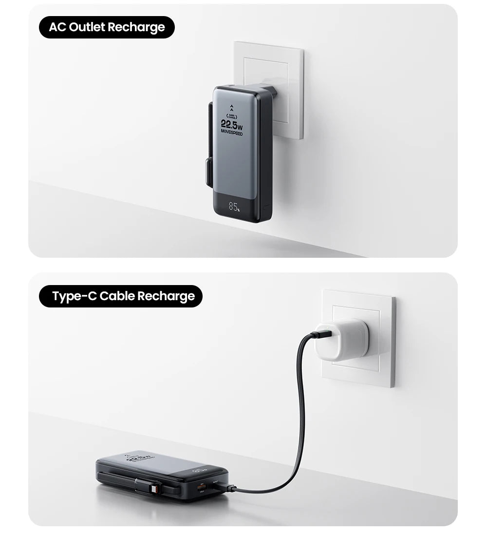 MOVESPEED MSP17 Power Bank 10000mAh 2-in-1 with Folding EU Plug