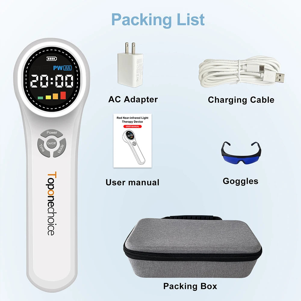 Professional High-Power Cold Laser Therapy Device – 1760mW Triple Wavelength (660nm 810nm 980nm)