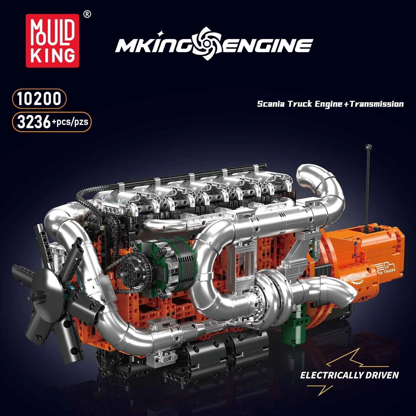 Mould King 10200 Motorized Heavy Truck Engine & Transmission Building Set - Limetastore