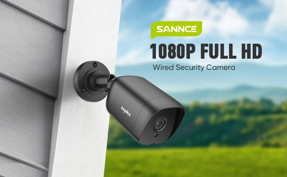 SANNCE 1080P 2MP TVI Cameras | IR Night Vision, Indoor/Outdoor, BNC Cable, 2/4‑Pack