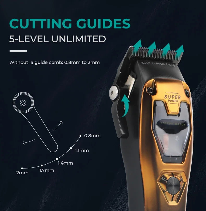 VGR Trimmer Cordless Hair Clipper Rechargeable Hair Cutting Machine Vector Motor Barber 11000 RPM Metal Trimmer for Men V-668