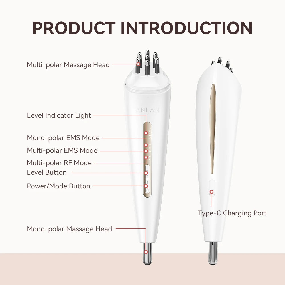 ANLAN RF Acupoint Massager | Dual‑Head RF+EMS, Skin Firming, Fatigue Relief