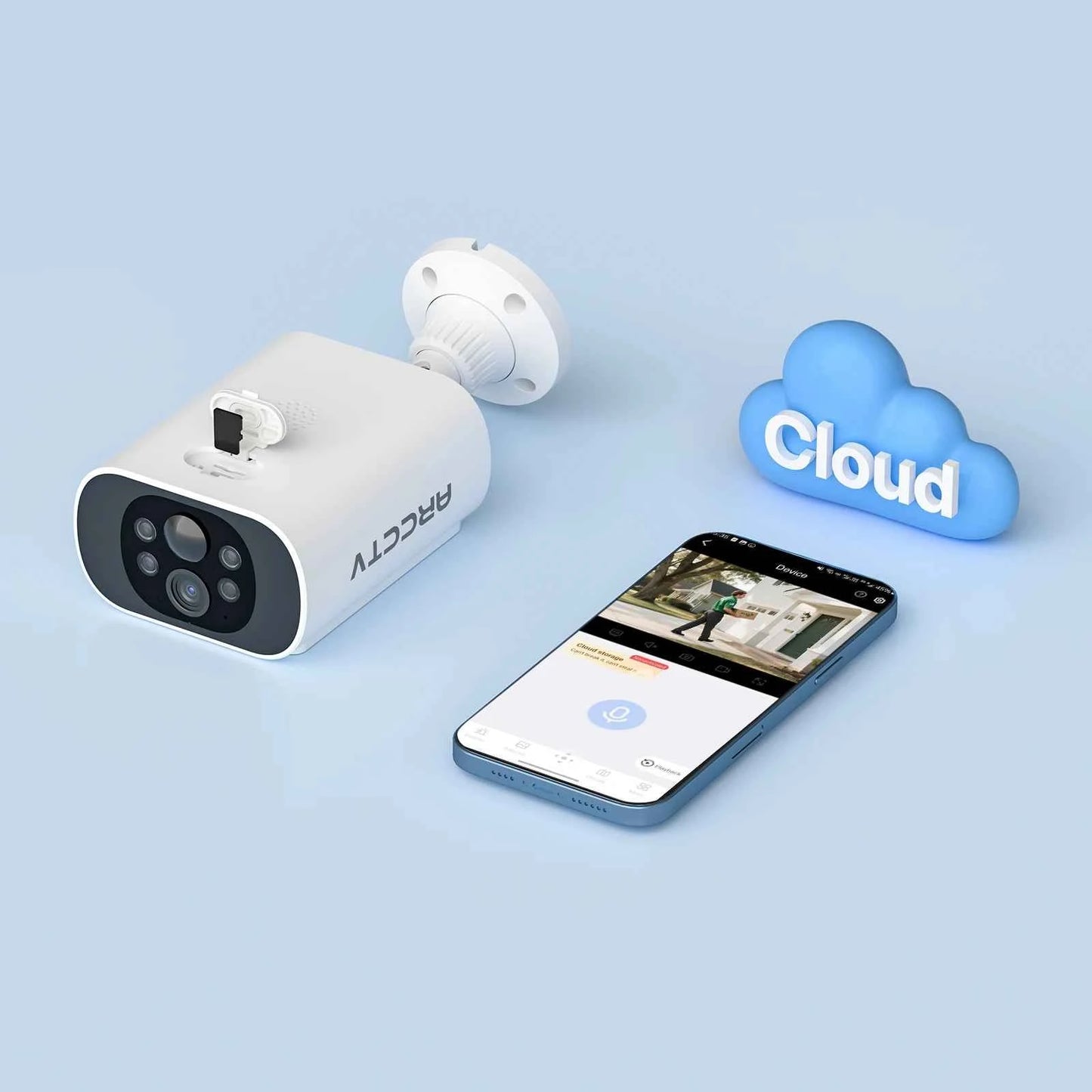 ARCCTV 2K Wireless Solar Camera Outdoor Surveillance Integrated Battery Wifi Camera Humanoid Detection Flash Alarm Night Vision - Limetastore