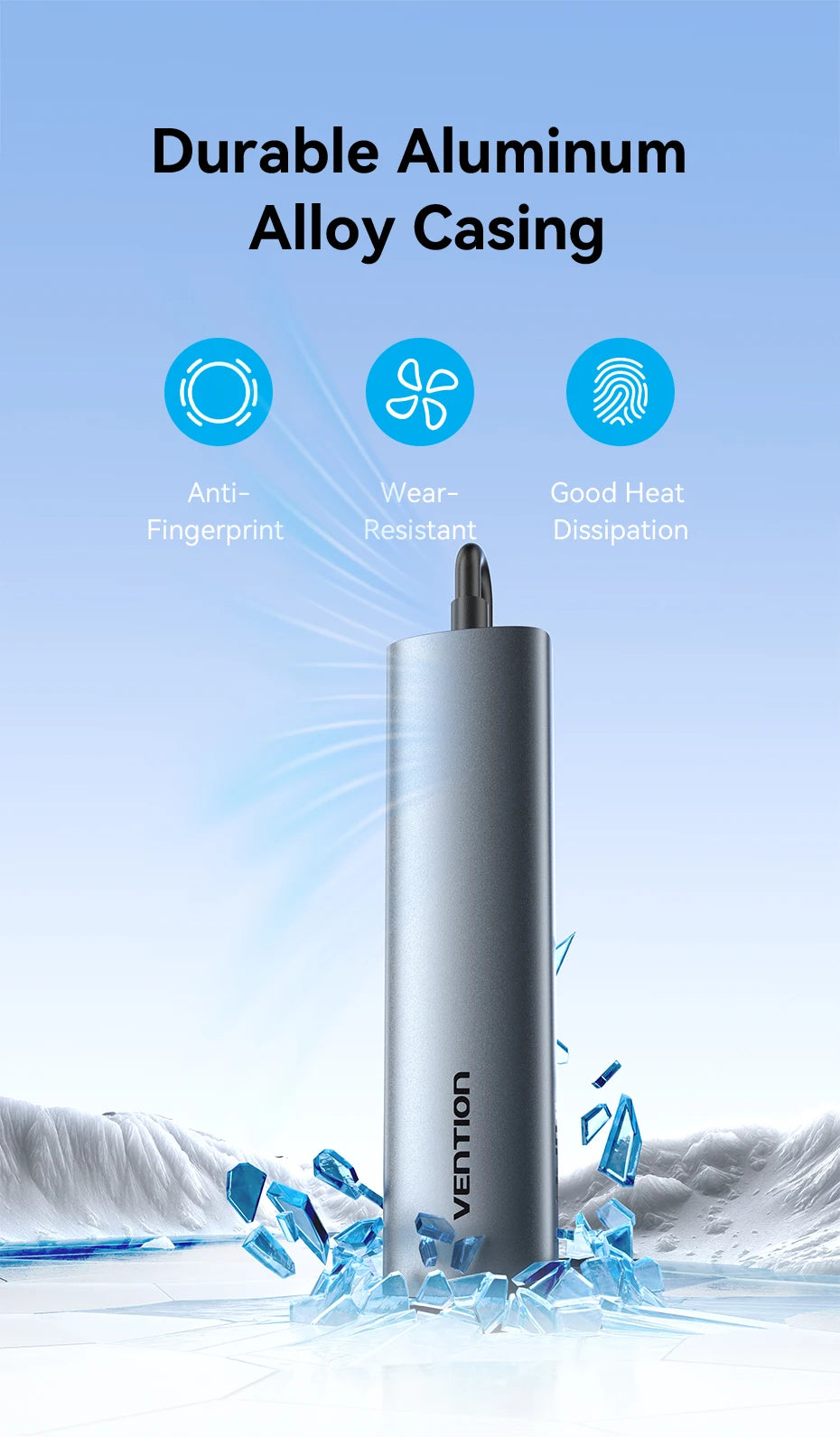Vention 5‑in‑1 USB‑C Hub | 4K60Hz HDMI, USB 3.0, PD100W Multiport Dock for MacBook & Android