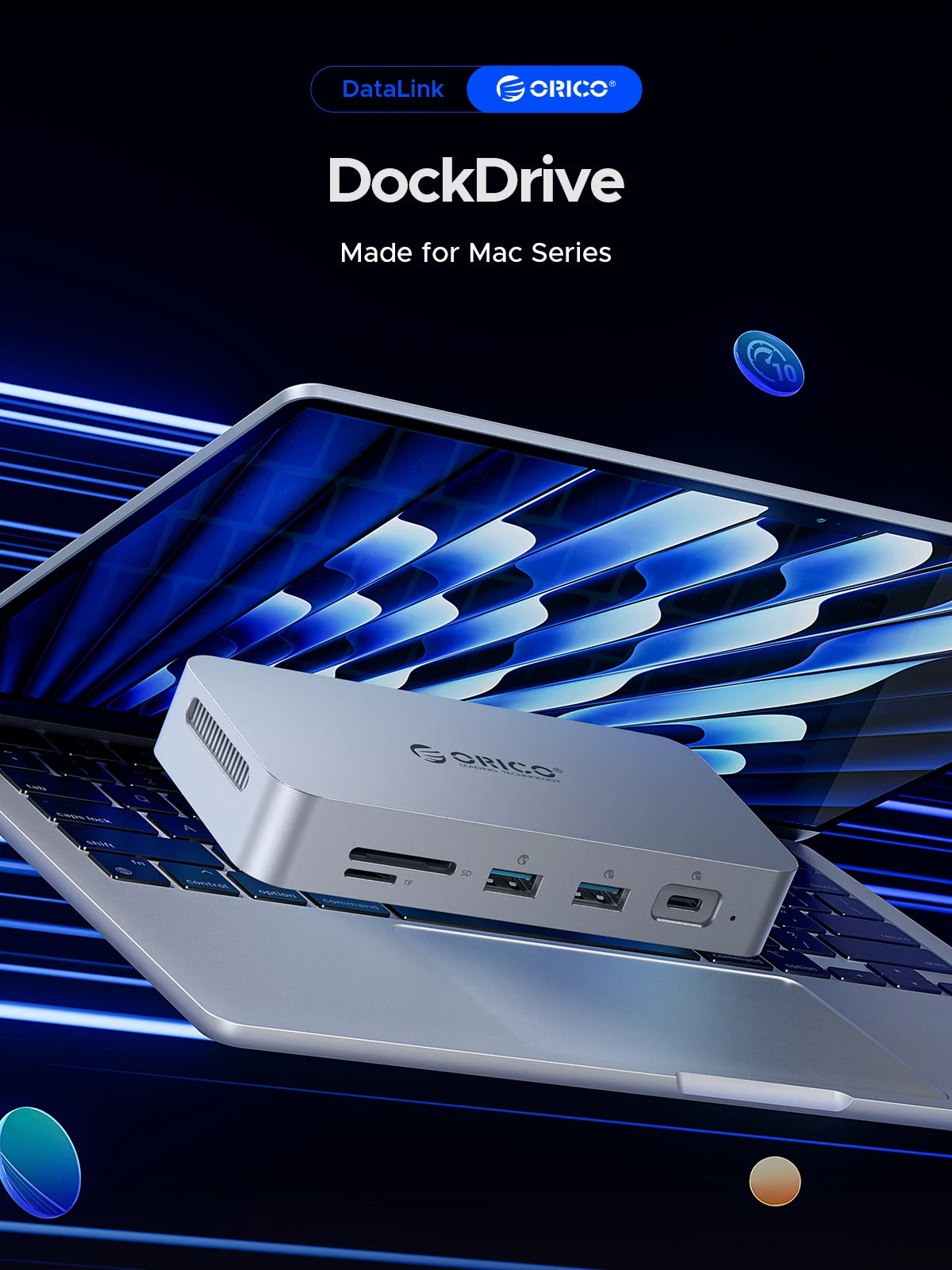 ORICO DataLink PSSD 2TB External SSD Docking Station – USB‑C to 4K60Hz HDMI Adapter