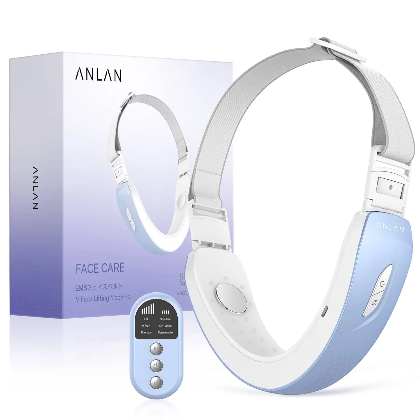 ANLAN V‑Face Lifting Device | EMS, Red/Blue Light, Heat, Double‑Chin Reduction