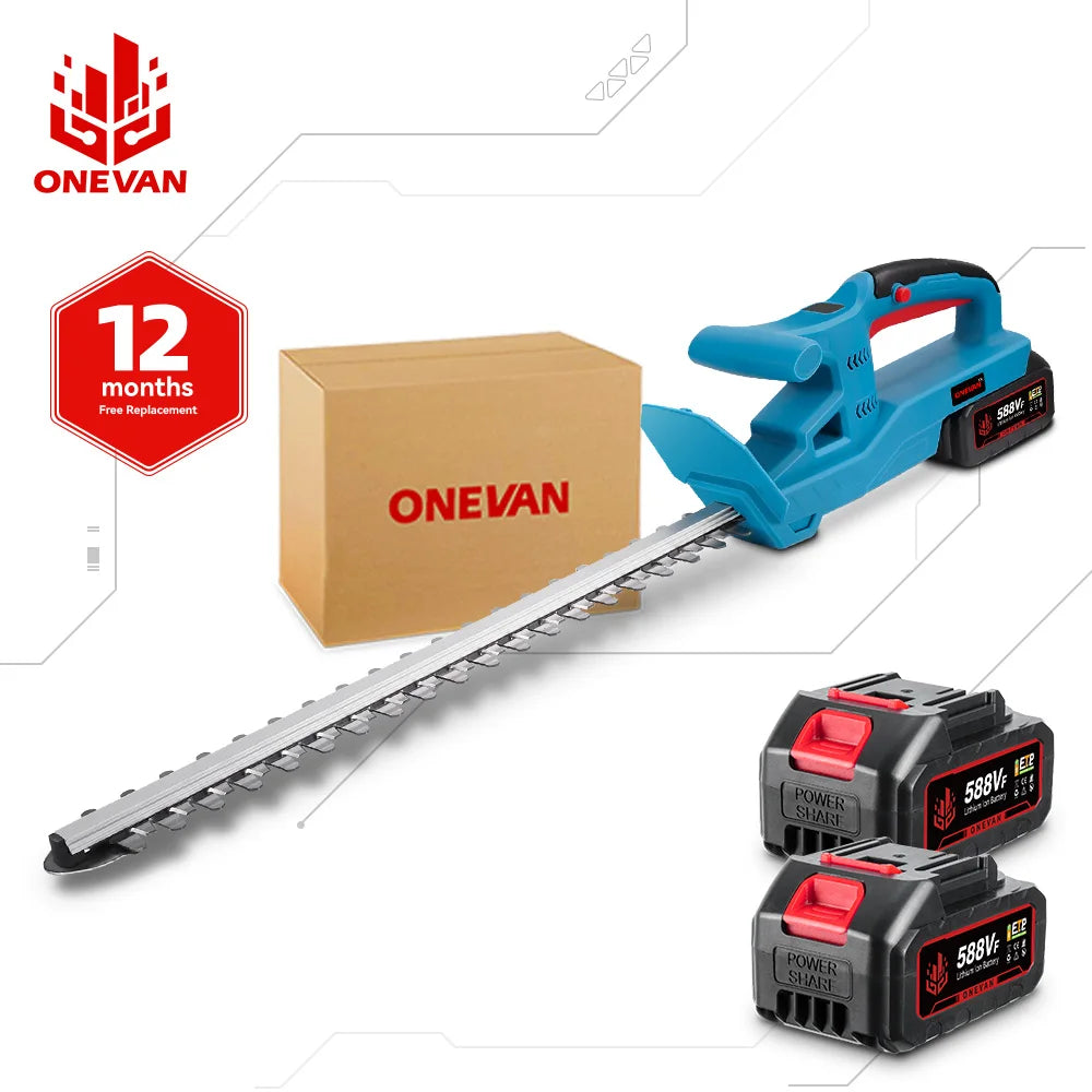 ONEVAN 3000W Electric Hedge Trimmer 20000RPM Lawn Mower Garden Landscaping Hedge Trimmer Pruner Lithium-Ion Battery Power Tool