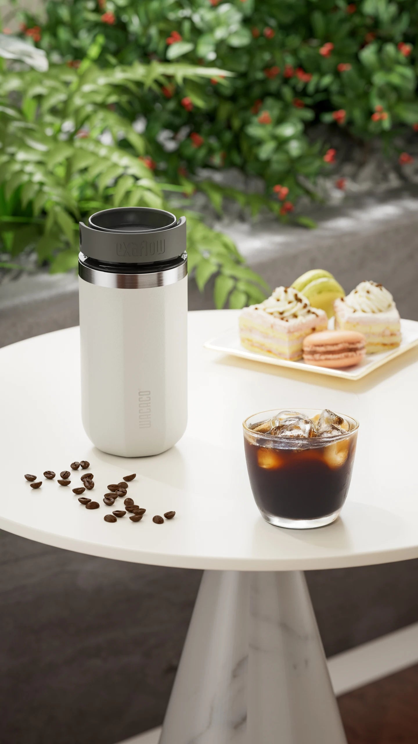 Wacaco Exaflow Drinking Lid with Integrated Handle – Leak-Proof Push-Button Lid Replacement