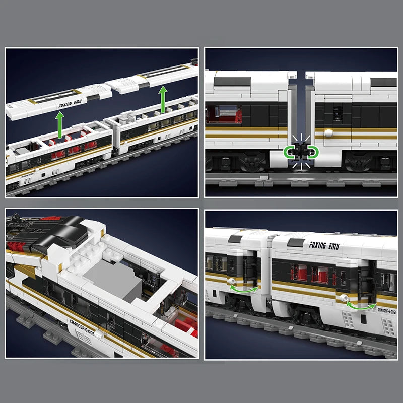 Mould King 12015 RC Fuxing EMU High-Speed Train | Motorized Technical Locomotive Building Block Set - Limetastore