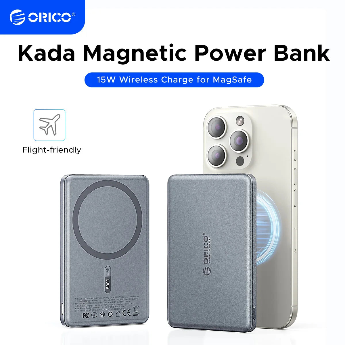 ORICO Kada magnetna prenosna baterija – 5000mAh / 10000mAh PD22.5W tanka brezžična prenosna