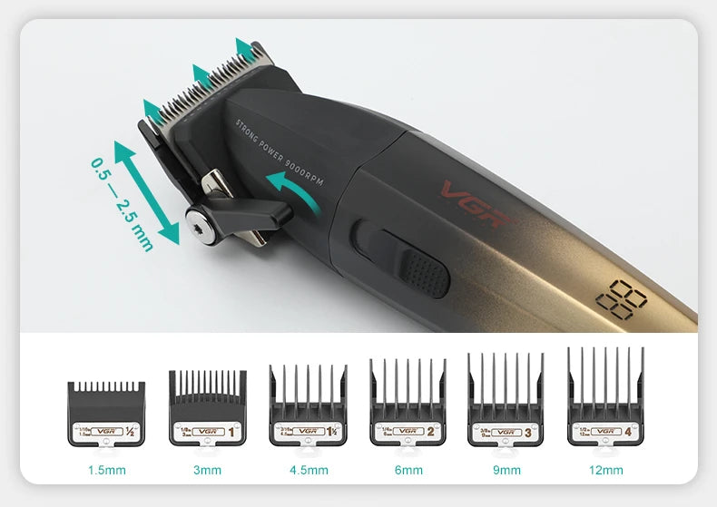 VGR Hair Trimmer Professional Hair Cutting Machine Electric Hair Clipper Shaver Barber Metal Trimmer for Men V-003 V-906 V-308
