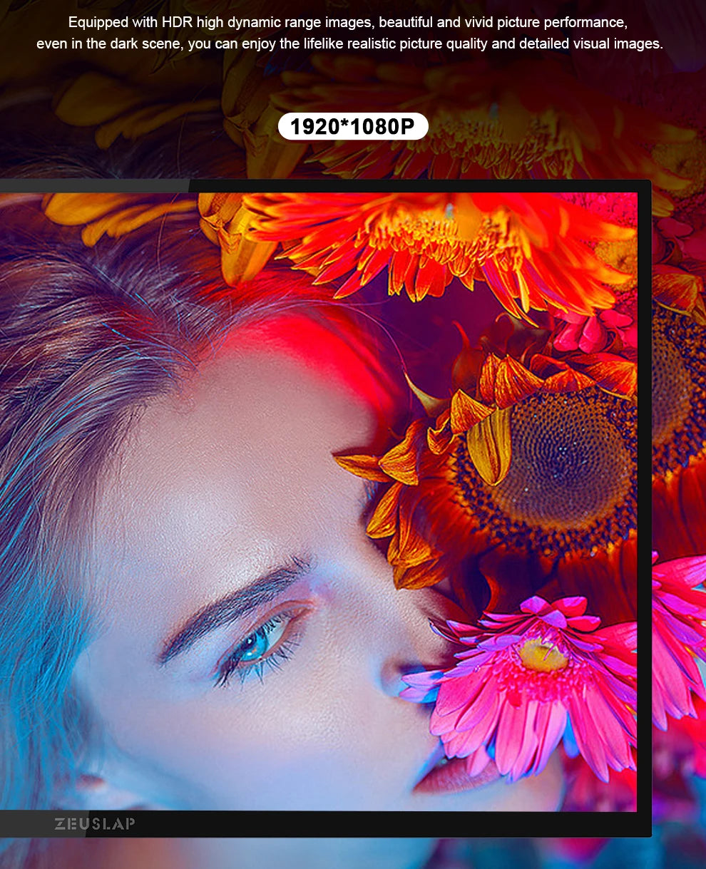 ZEUSLAP 18,5" pametni prenosni zaslon | Google TV, zaslon na dotik, USB‑C in HDMI