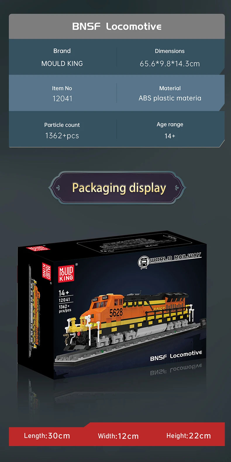 Mould King 12041 Northern Locomotive RC Train Set | Motorized Technical Steam Engine Building Blocks - Limetastore