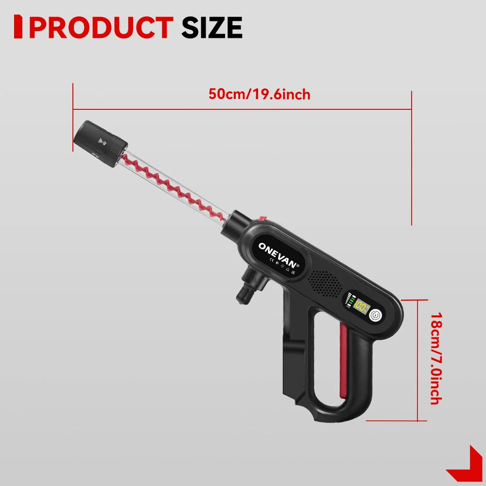 ONEVAN 220Bar Brushless High Pressure Car Washer Gun 5in1 3 Gear Spray Gun Garden Washing Power Tool For Makita 18V Battery Pin