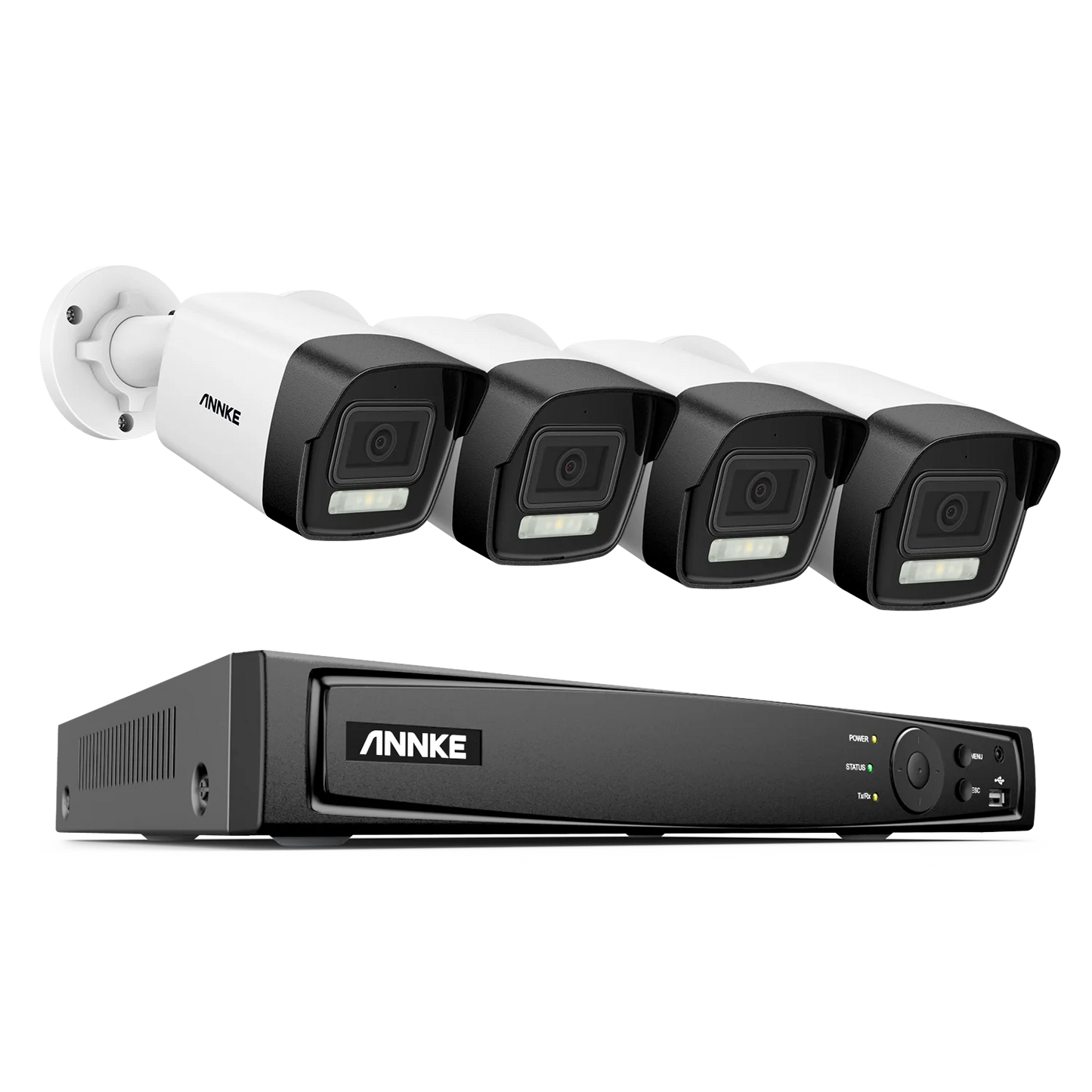 ANNKE 4K 8MP PoE CCTV System | 8CH H.265+ NVR, 4× 8MP Cameras, 128GB TF Card Support