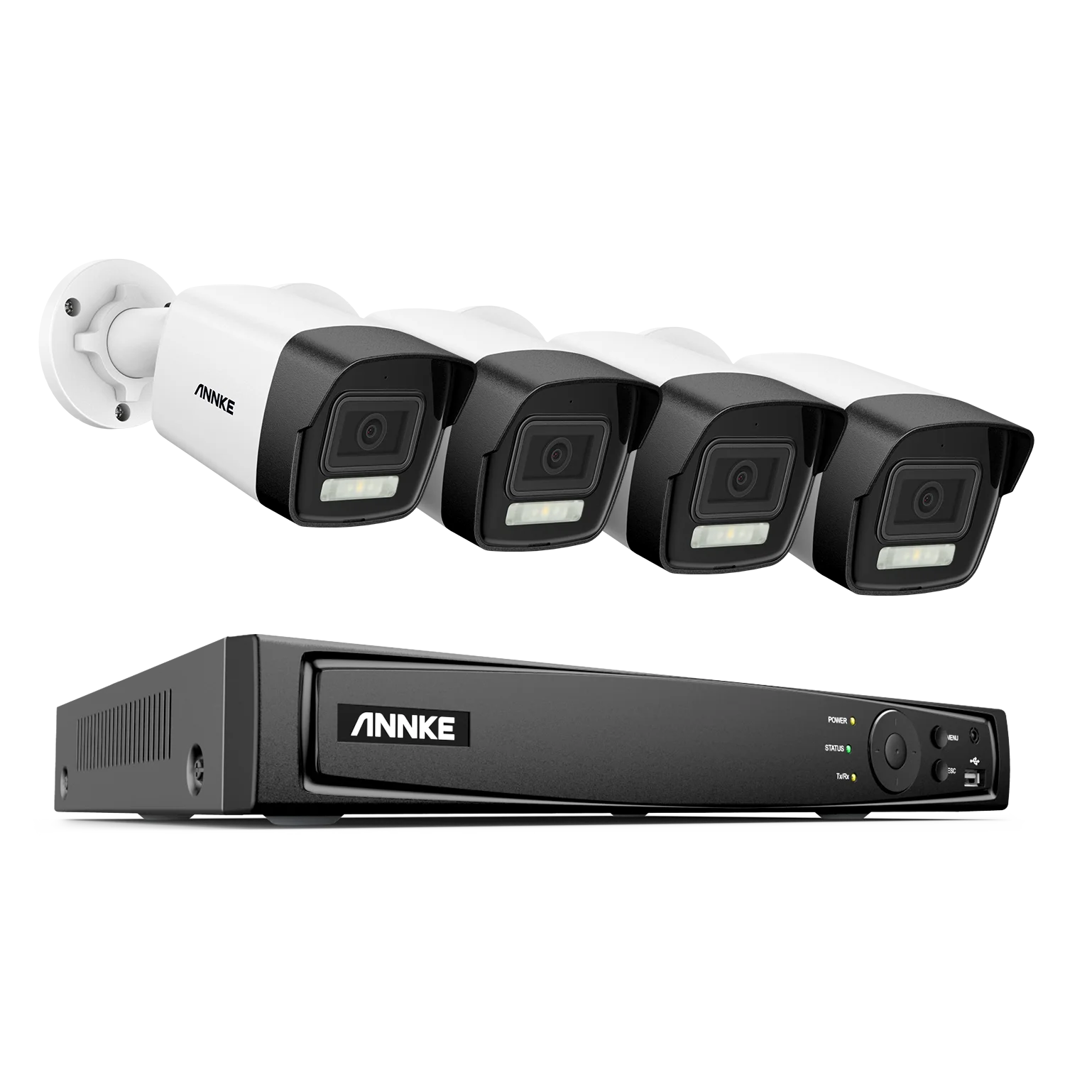 ANNKE 4K 8MP PoE CCTV System | 8CH H.265+ NVR, 4× 8MP Cameras, 128GB TF Card Support