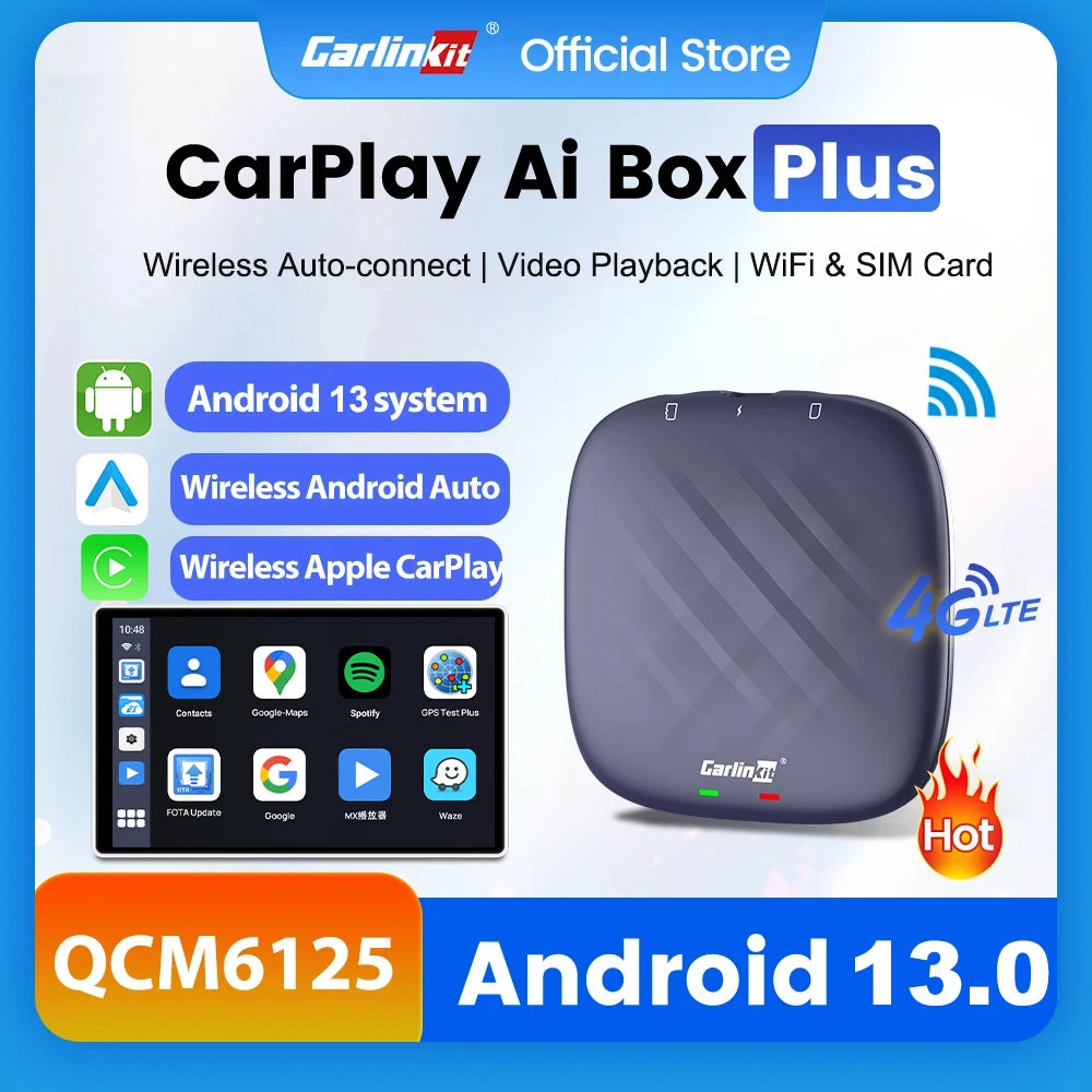 CarlinKit Android 13 QCM6125 Wireless CarPlay AI Box