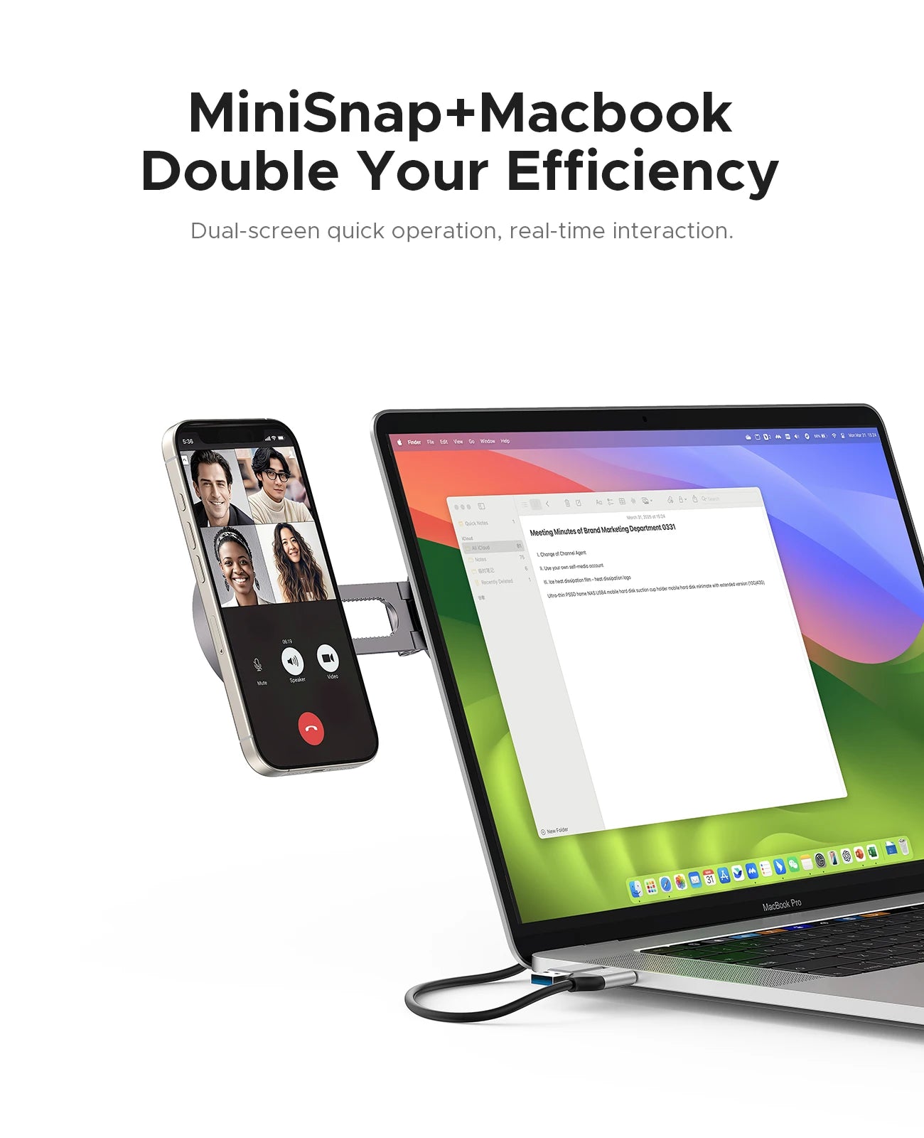 ORICO 1TB Magnetic Mini External SSD – Ultra‑Thin 2000MB/s Portable Solid State Drive
