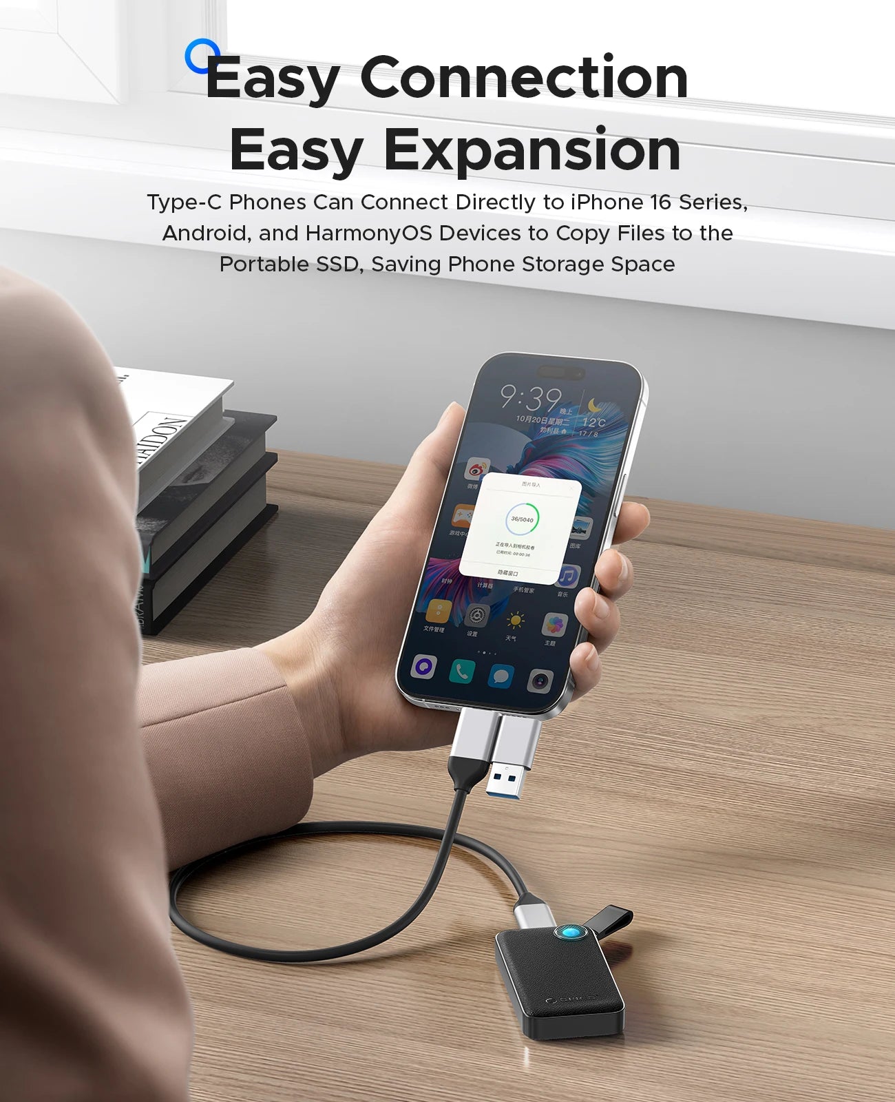 ORICO 2TB Ultra‑Mini Portable SSD – Up to 2000MB/s USB 3.2 Gen 2x2 External Solid State Drive