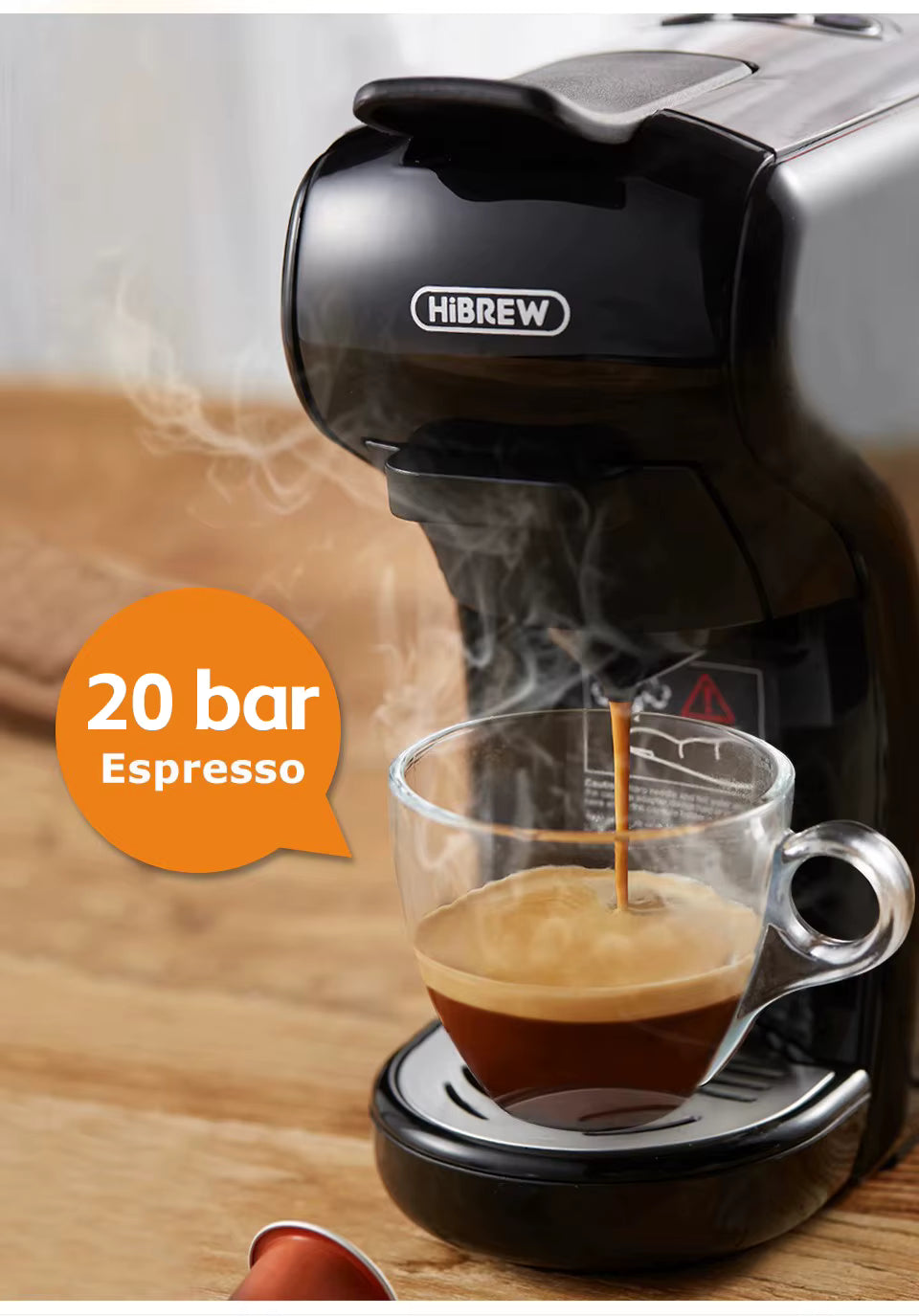 HiBREW H1A – 4-v-1 kavni aparat na kapsule | 19-barski aparat za vroč in hladen espresso
