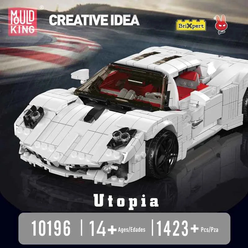 Mould King 10196 White Utopia Sport Racing Car - Limetastore