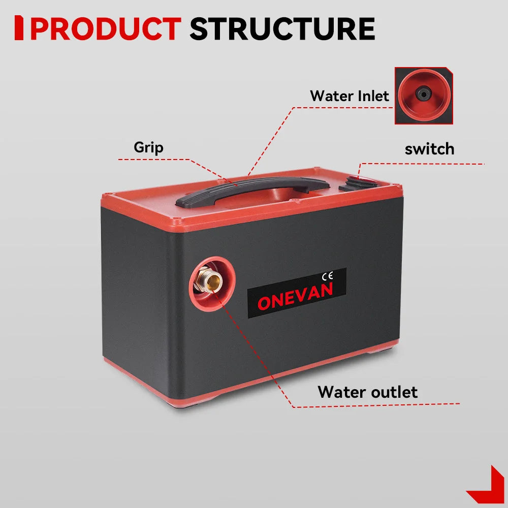 ONEVAN 4000W 220Bar High‑Pressure Washer | 2‑in‑1 Cordless Car & Garden Cleaner