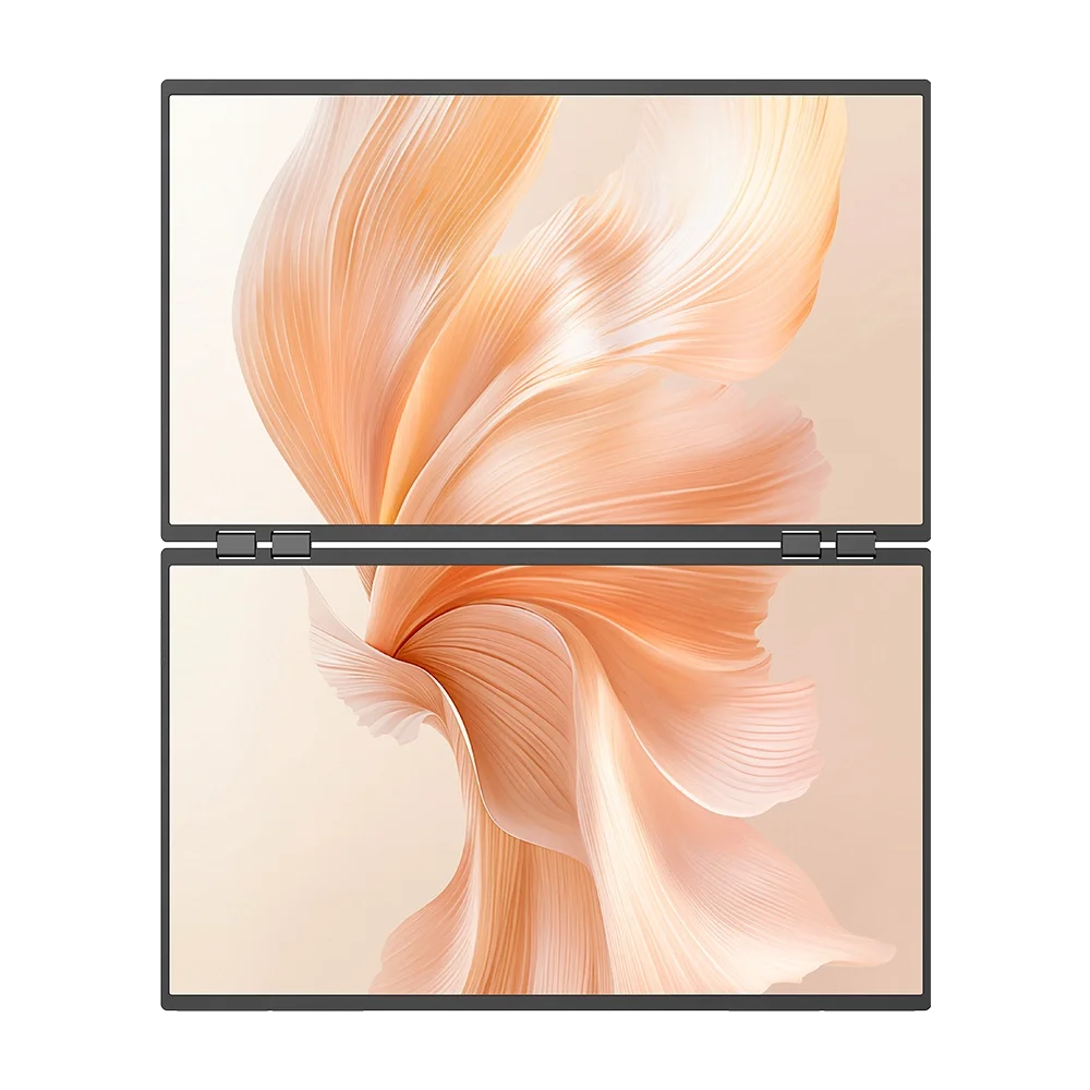 23.8" 100Hz Dual Screen Stacked Computer Monitor 1080P HDR 360° Folding Triple Portable Display for Laptop PC Phone Game Console - Limetastore