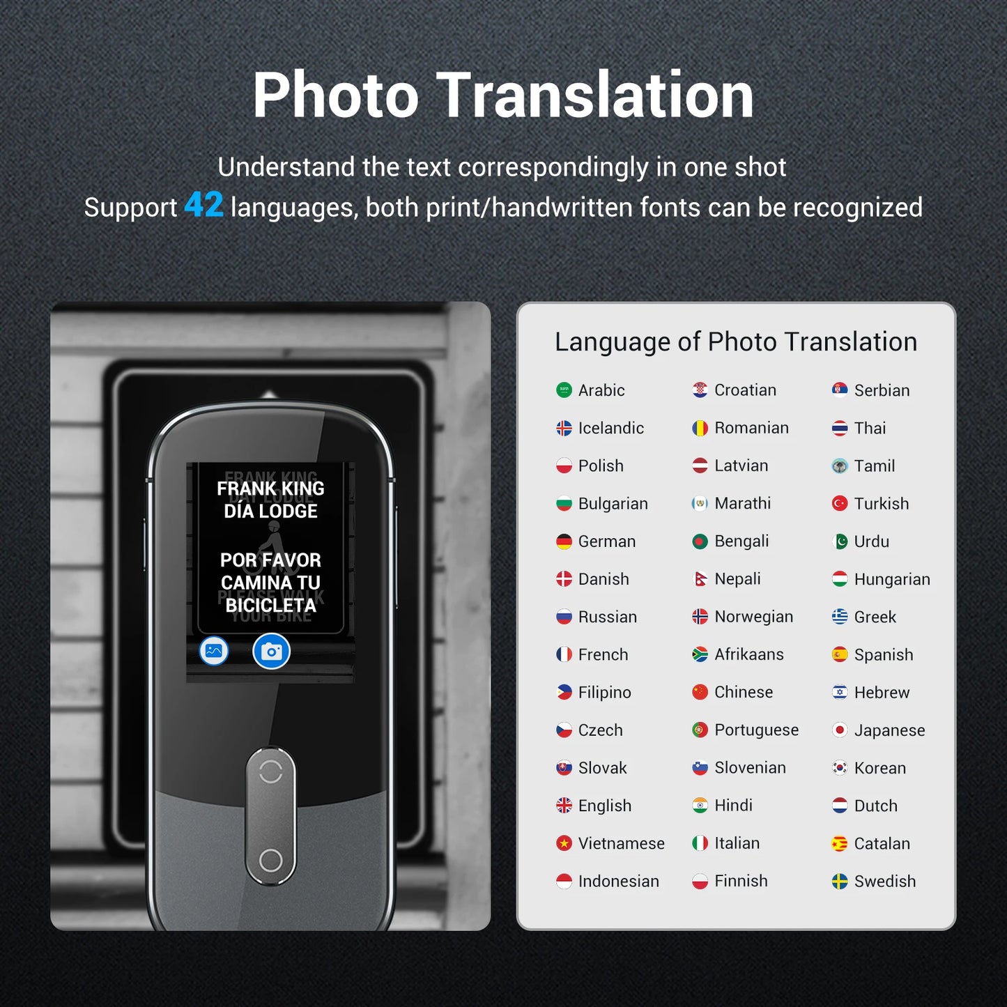 Wooask W09 Translator Device 144 Languages 16 Offline 97% Accuracy