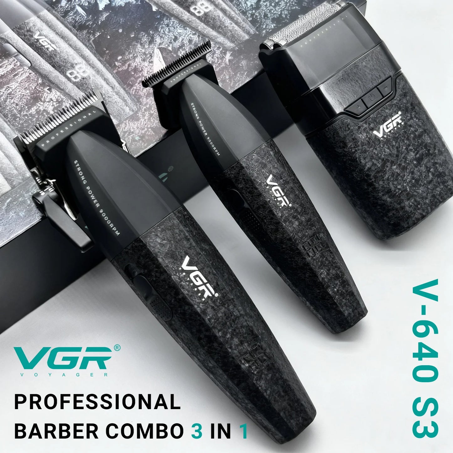 VGR Hair Trimmer Professional Hair Cutting Machine Electric Shaver Cordless Barber Clipper Rechargeable Trimmer for Men V-640