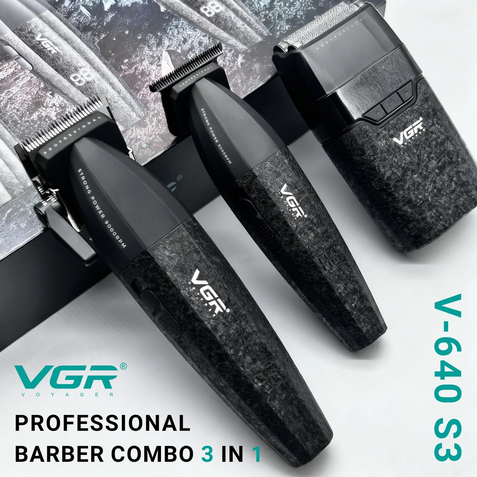 VGR Hair Trimmer Professional Hair Cutting Machine Electric Shaver Cordless Barber Clipper Rechargeable Trimmer for Men V-640