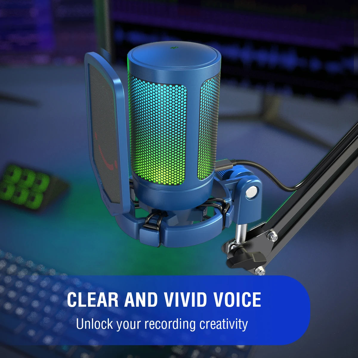 FIFINE A6V Ampligame RGB USB Gaming Microphone | Condenser Mic for PC - Limetastore