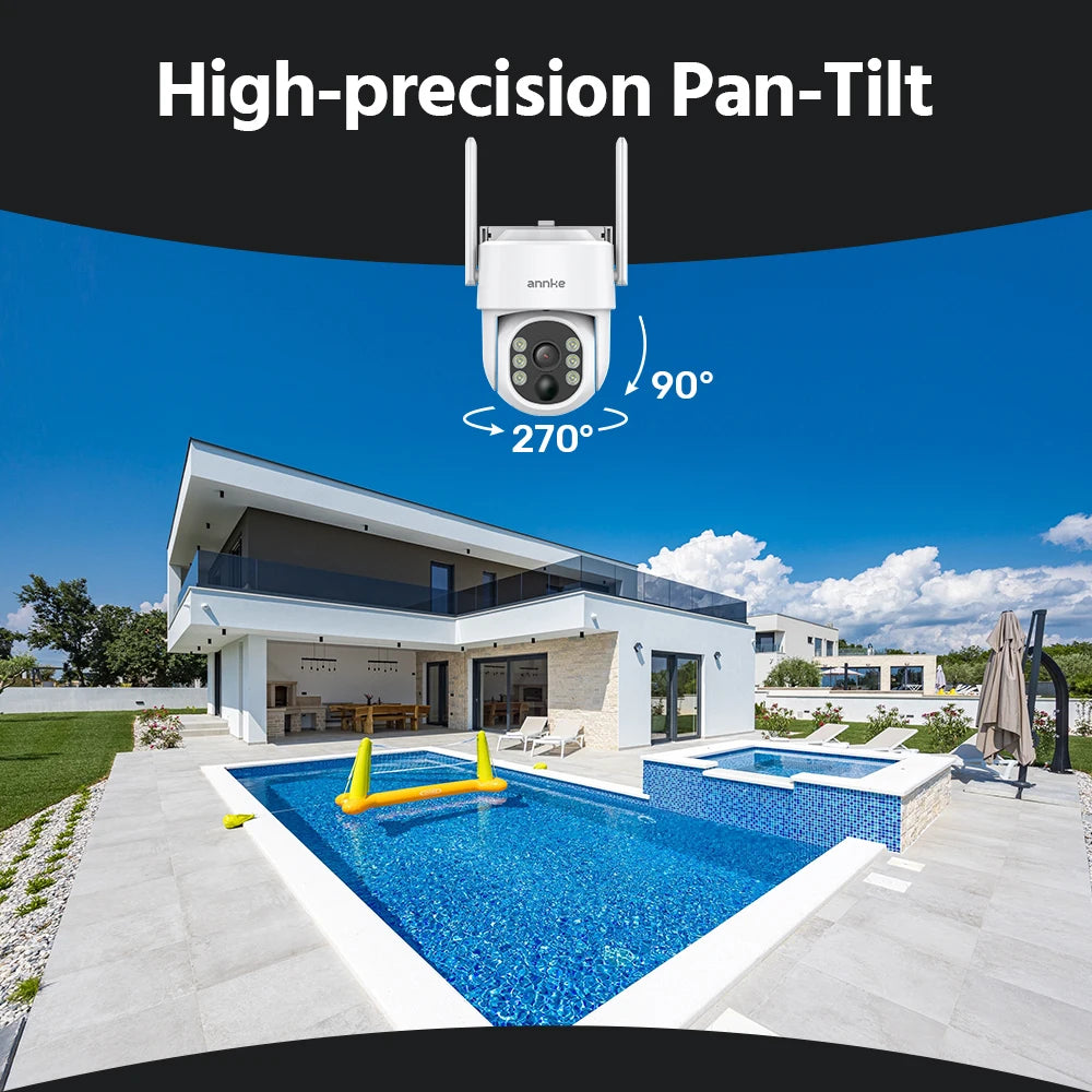 ANNKE 4MP Solar CCTV System | 10CH NVR, 5MP PTZ WiFi Cameras, PIR & Color Night Vision