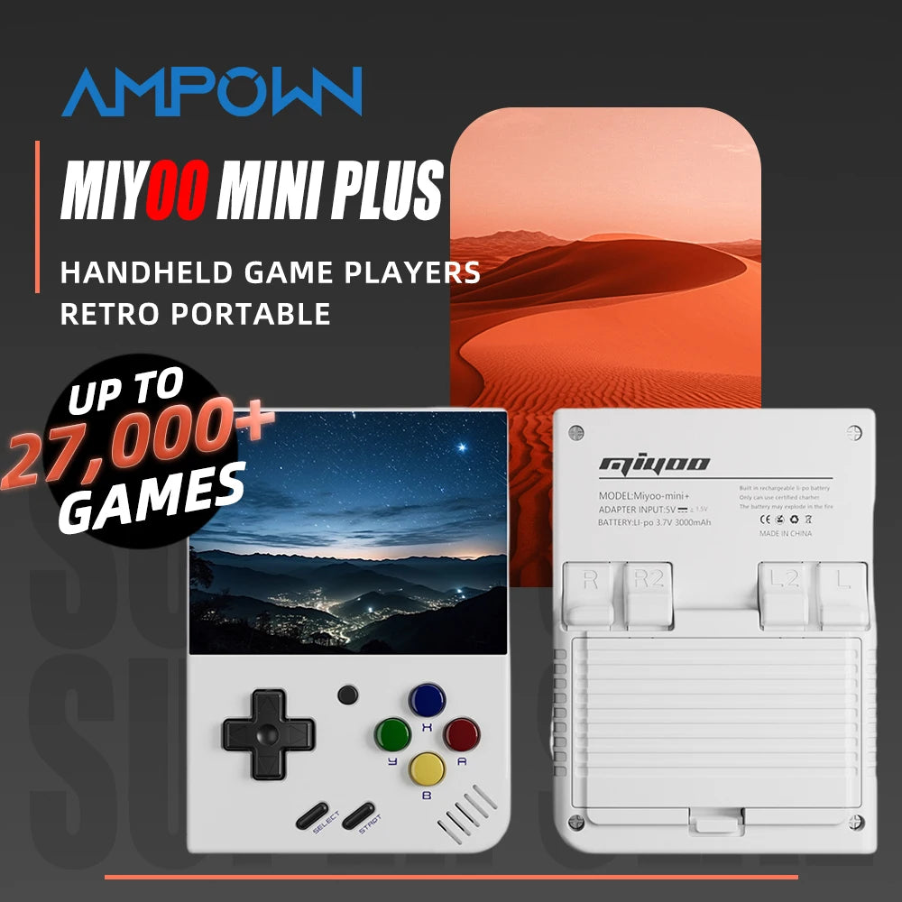 AMPOWN Miyoo Mini Plus Handheld Game Players 3.5'' IPS OCA Linux System Consoles Portable Retro Video Game Wireless Emulator - Limetastore