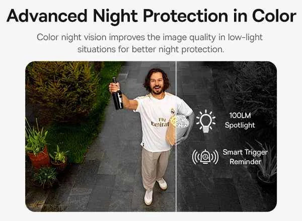 Baseus Security S1 Pro Outdoor Camera 3K Clarity Wireless Solar Security Camera Continuous Power IP67 Wifi Camera 2-Camera Kit - Limetastore