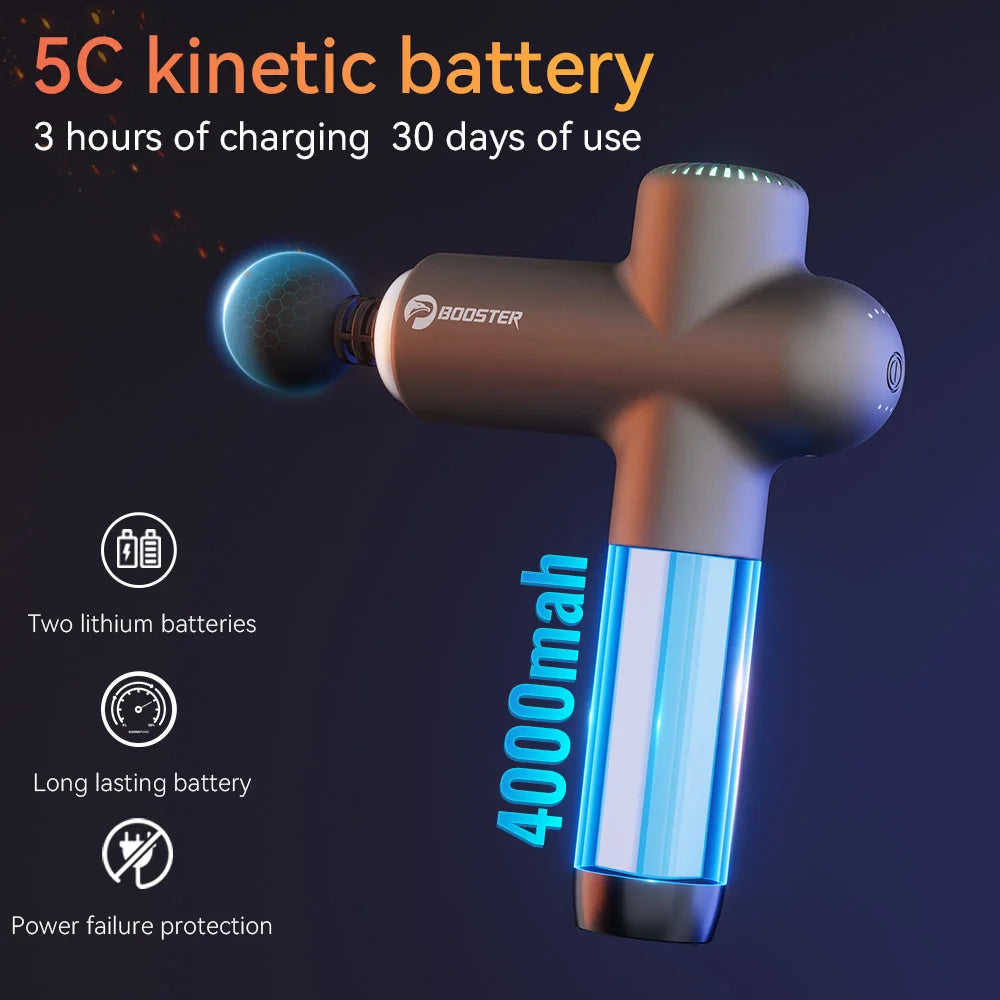 Booster Smart‑Hit Massage Gun – Electric Neck & Body Massager | Deep‑Tissue Fascia Gun