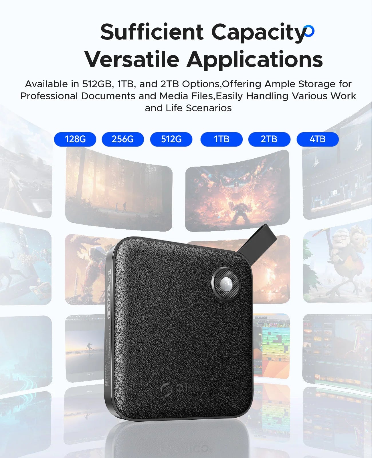 ORICO Portable External SSD – USB 3.2 Gen2 High‑Speed Solid State Drive