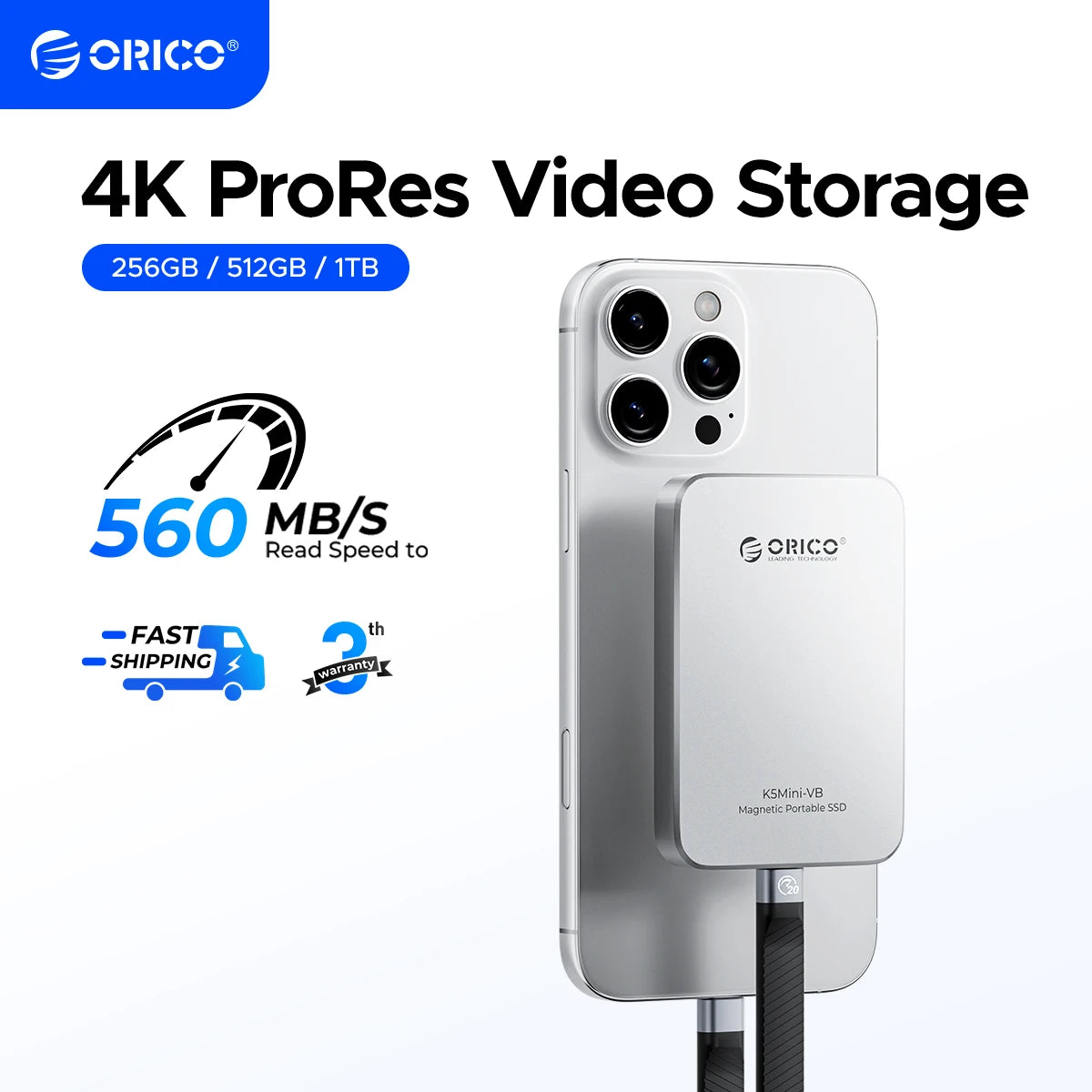 ORICO K5MINI‑VB 480GB Portable SSD – 460MB/s USB 3.2 External Solid State Drive