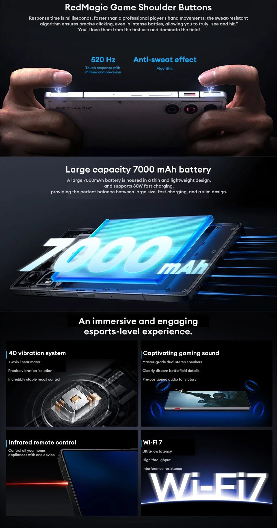 REDMAGIC 11 Air 5G Gaming Phone | Snapdragon 8 Elite & RedCore R4 | 7000mAh Battery | 80W Fast Charge | 144Hz Esports Display - Limetastore