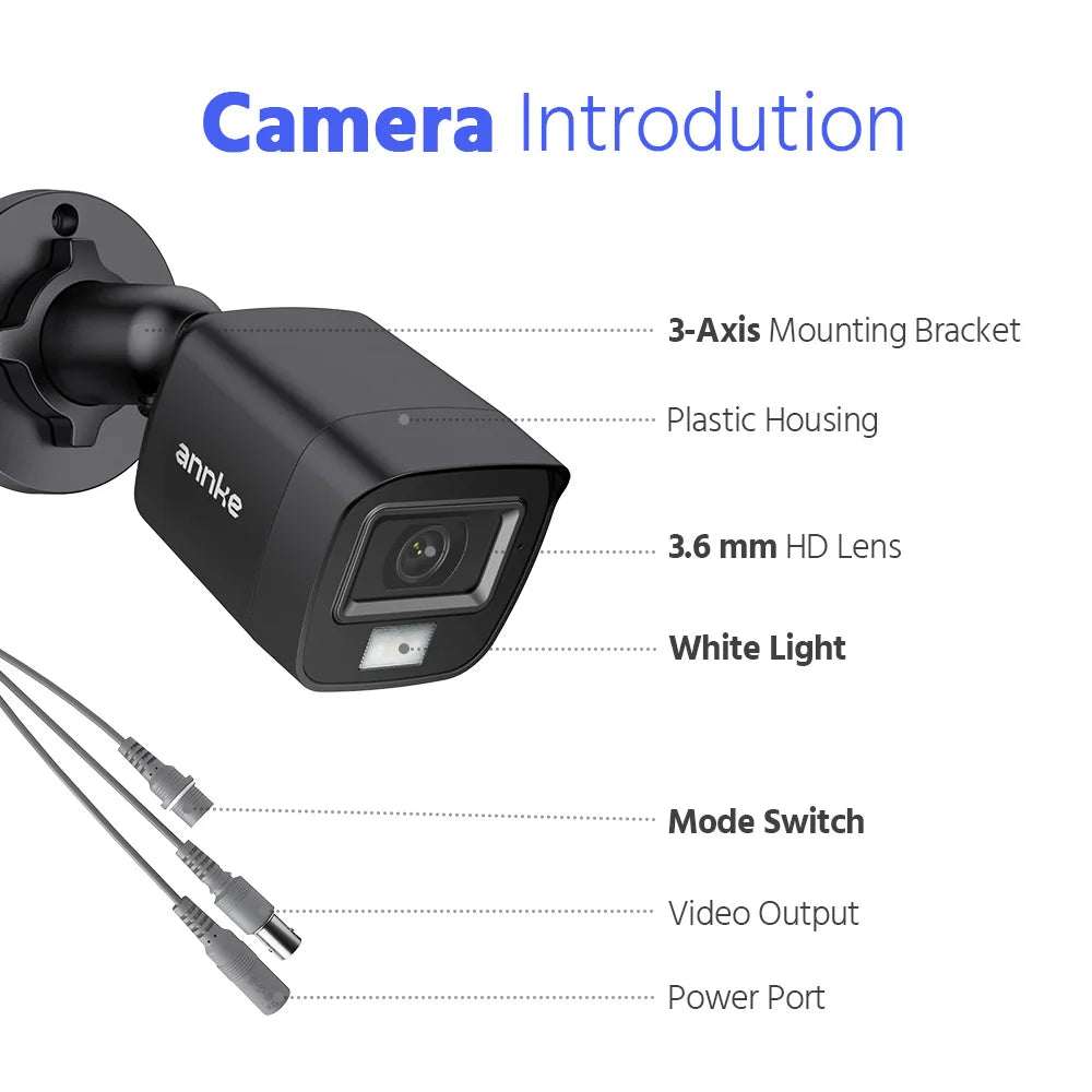 ANNKE 1080P Dual‑Light CCTV System | 8CH DVR, Human & Vehicle Detection, IP67 Outdoor Cameras