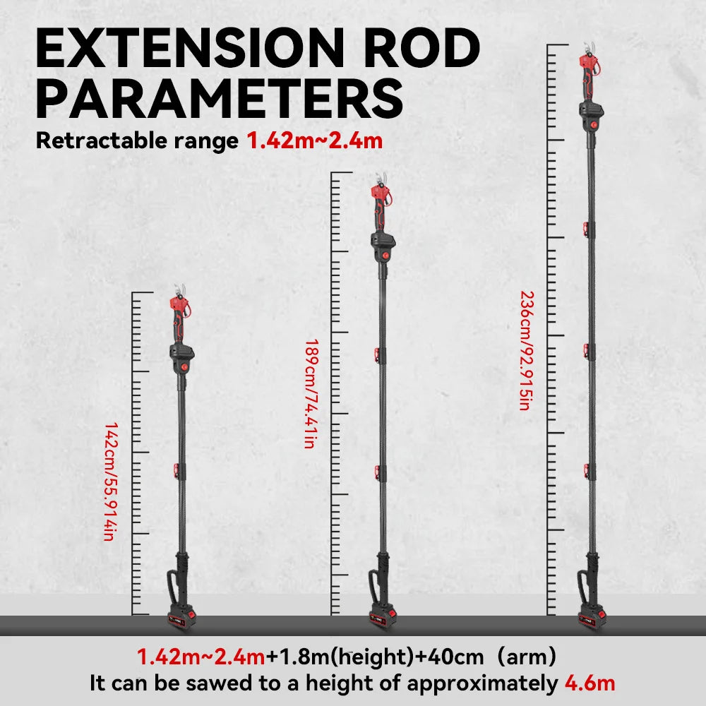 3‑in‑1 Brushless Telescoping Pole Chainsaw | Electric Pruner, Hedge Trimmer & Scissors
