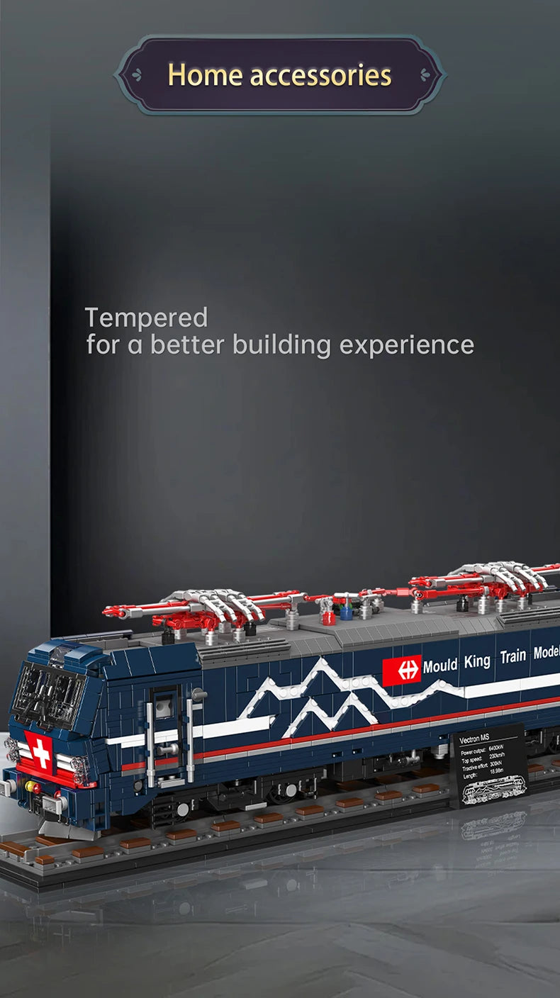 Mould King 12045 Motorized Vectron MS Train Set | RC Technical Locomotive Building Blocks with Tracks - Limetastore