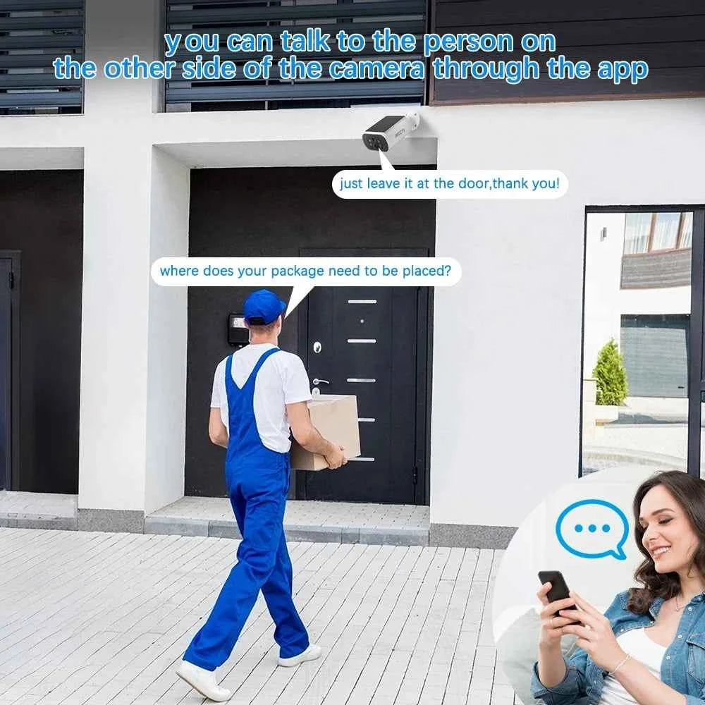 ARCCTV 2K Solar Wifi Battery Camera Kit Surveillance Security System Humanoid Detection Siren Alarm Outdoor Wireless Camera Set - Limetastore