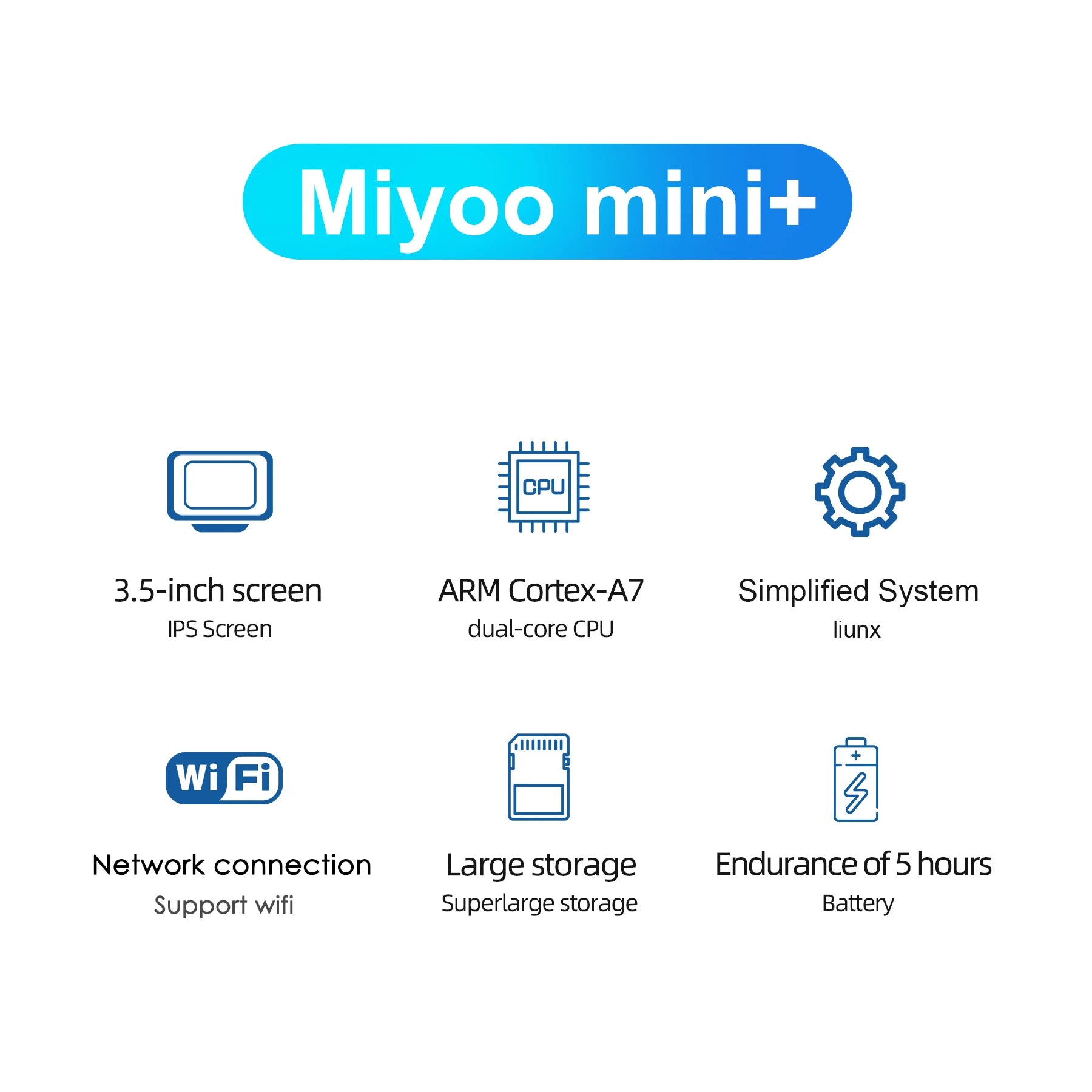 AMPOWN Miyoo Mini Plus Consoles Handheld Game Players 3.5'' IPS Portable Retro Video Game Linux System 3000mAh Wireless Emulator - Limetastore