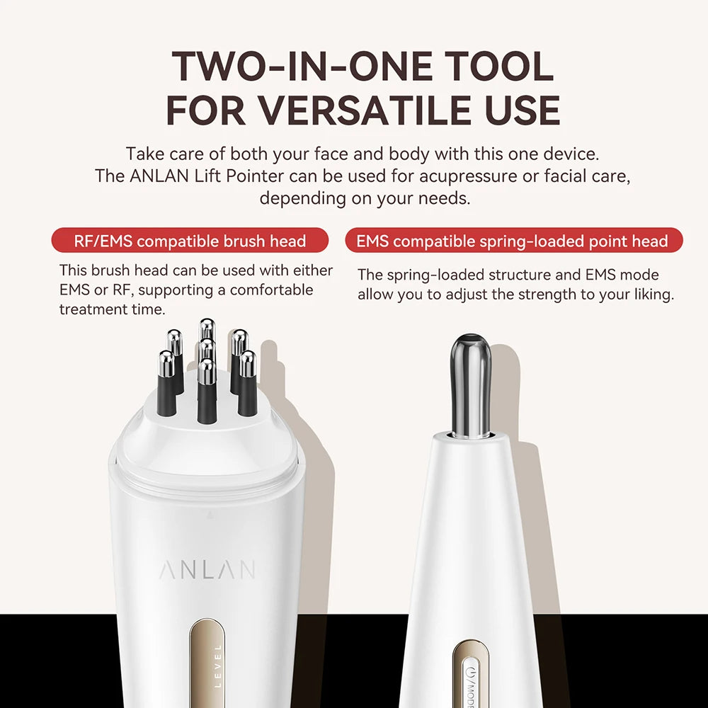 ANLAN RF Acupoint Massager | Dual‑Head RF+EMS, Skin Firming, Fatigue Relief