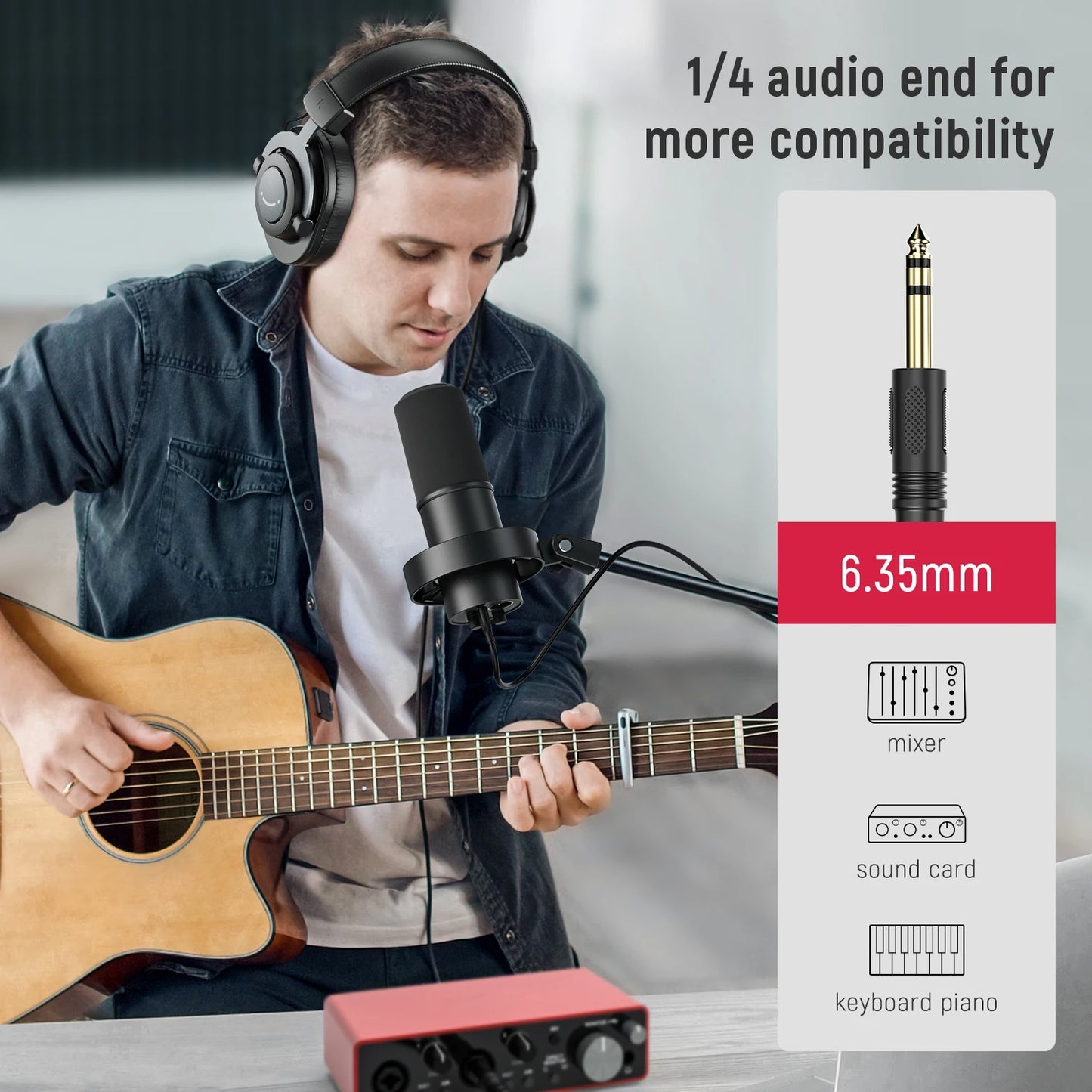 FIFINE H8 Studio Monitor Headphones | Over-Ear Wired Headset for PC & Console