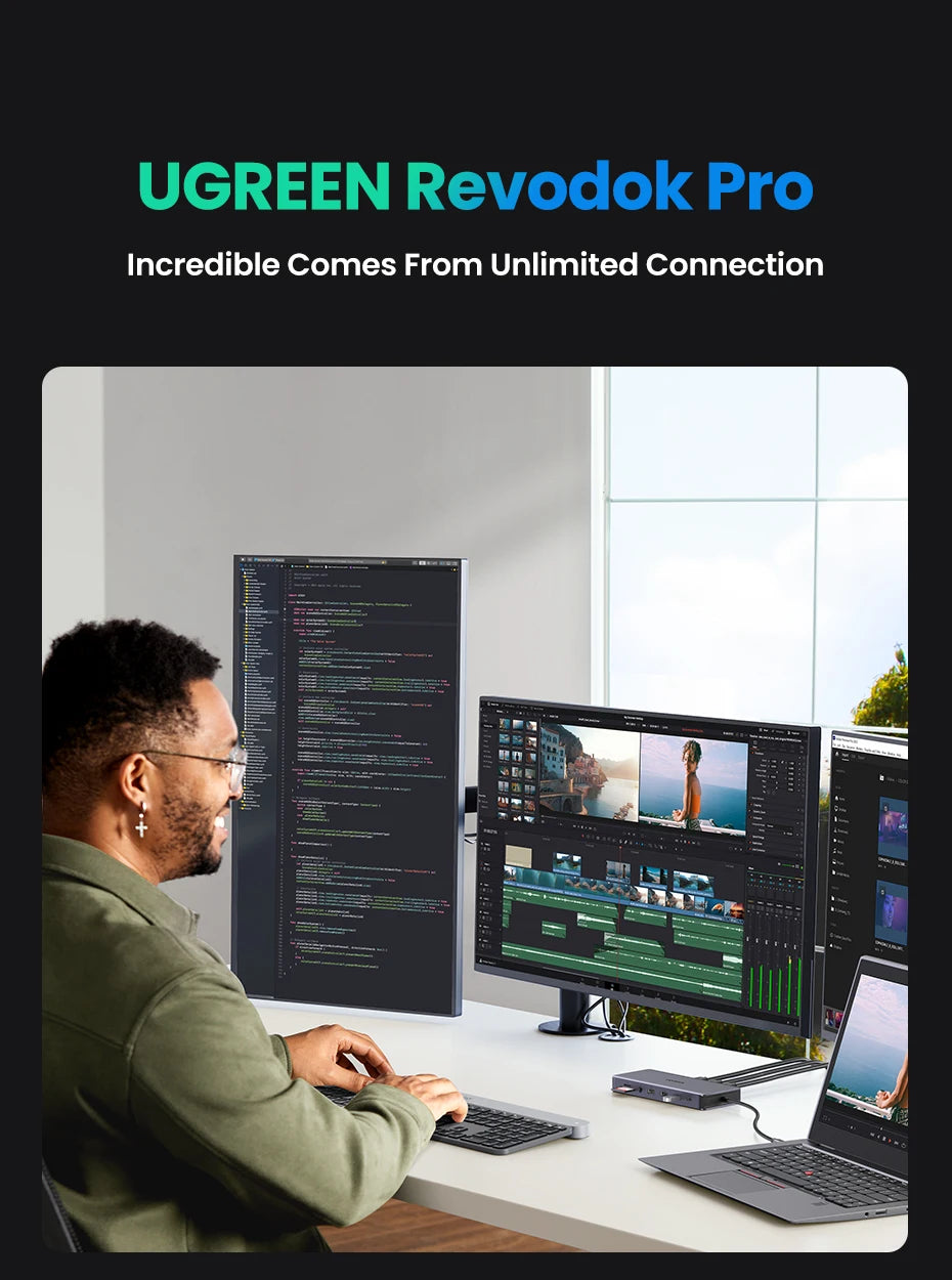 UGREEN 13‑in‑1 USB‑C Hub with Triple Display (Dual HDMI 4K60Hz + DP 4K60Hz), 10Gbps USB 3.2