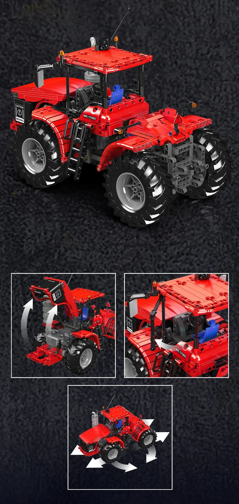 Mould King 17081/17082 RC Challenger Articulated Tractor | Motorized Technical Engineering Truck Building Set - Limetastore